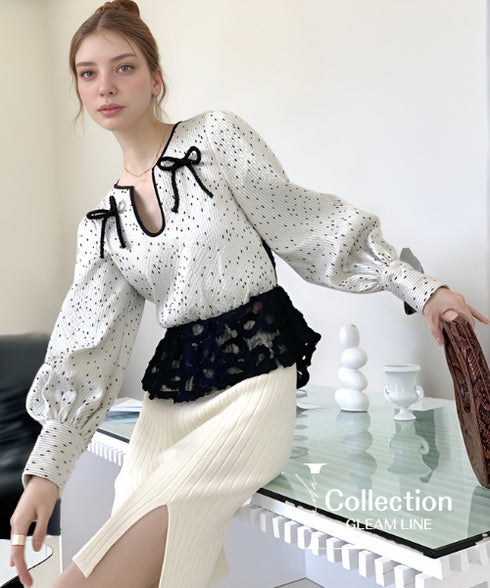 Contrast Peplum Top
